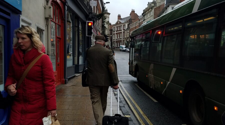 Walk up Micklegate, York, England