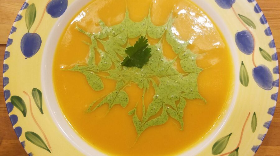 Yellow Squash Soup with Cilantro Splash