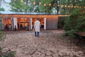 The open-air barn at Ronin Farm.