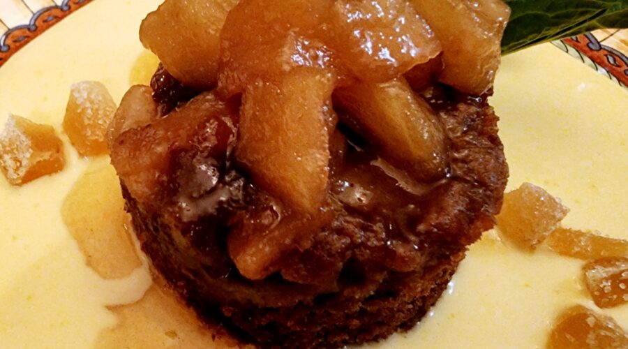 Craveable Upside-Down Pear Gingerbread with Crème Anglaise